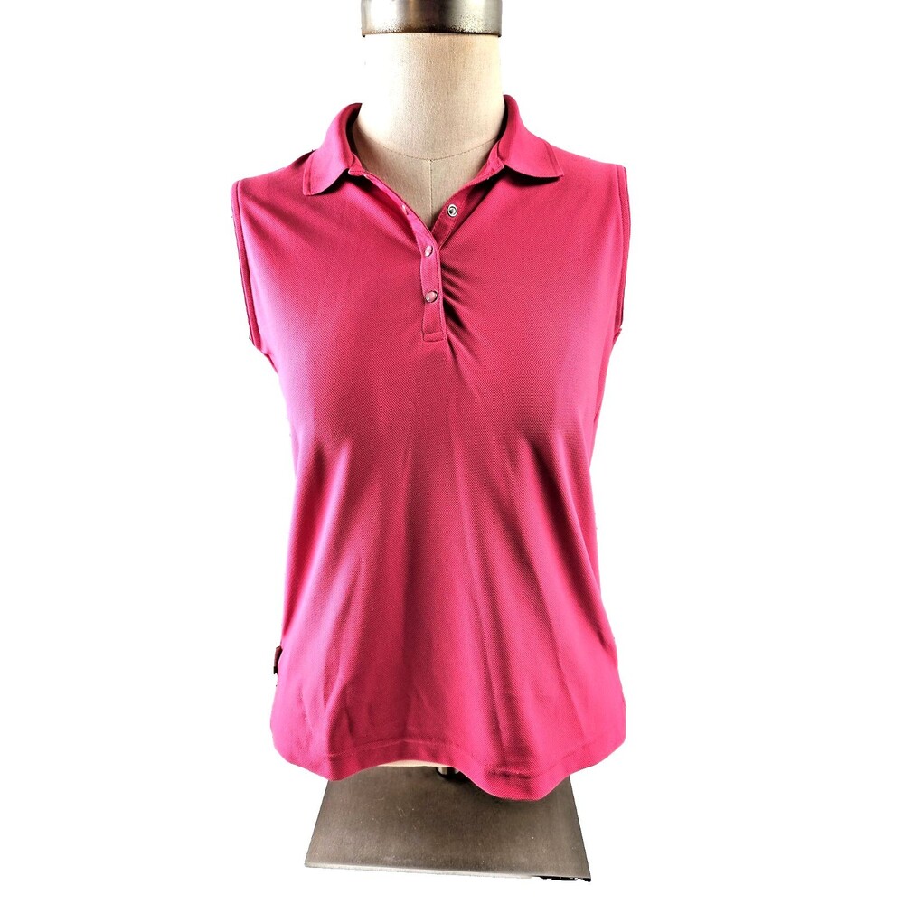 Izod Lacoste Sleeveless Polo Shirt Size S Pink  Longer Length